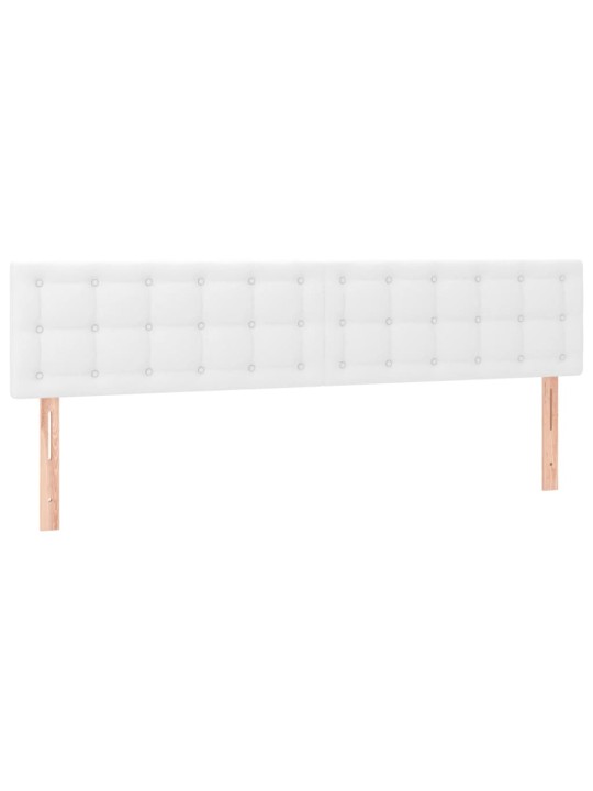 Gultas galvgalis ar led, 200x5x78/88 cm, balta mākslīgā āda