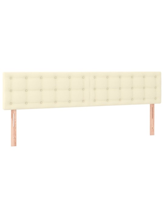 Gultas galvgalis ar led, 200x5x78/88cm, krēmkrāsas mākslīgā āda