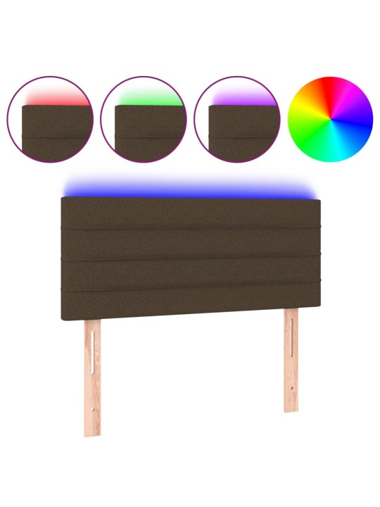 Gultas galvgalis ar led, 80x5x78/88 cm, tumši brūns audums