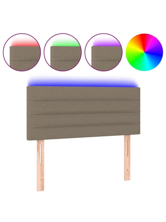 Gultas galvgalis ar led, 90x5x78/88 cm, pelēkbrūns audums