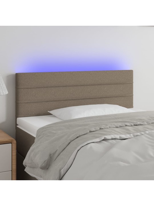 Gultas galvgalis ar led, 90x5x78/88 cm, pelēkbrūns audums