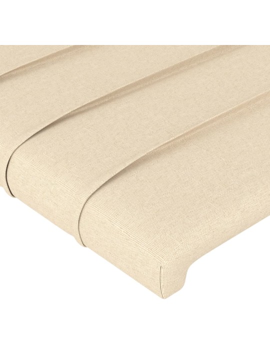 Gultas galvgalis ar led, 90x5x78/88 cm, krēmkrāsas audums