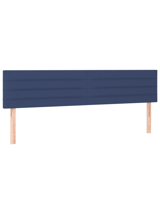 Gultas galvgalis ar led, 200x5x78/88 cm, zils audums