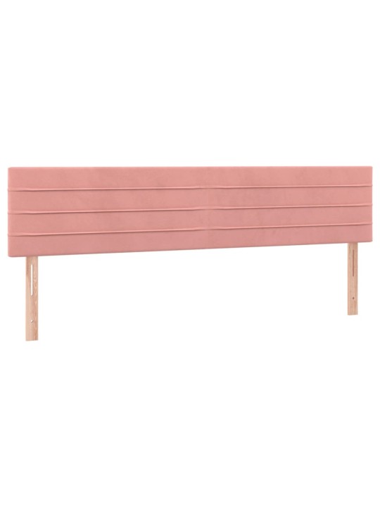 Gultas galvgalis ar LED, 160x5x78/88 cm, rozā samts