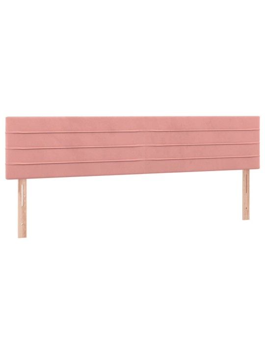 Gultas galvgalis ar led, 200x5x78/88 cm, rozā samts