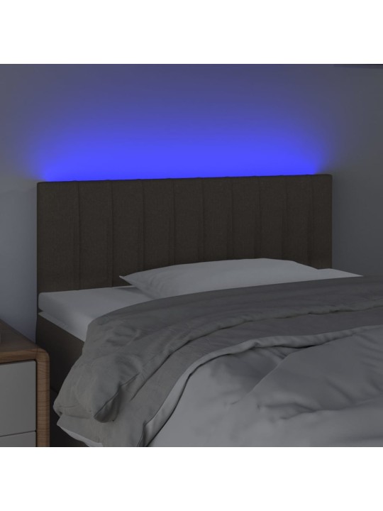 Gultas galvgalis ar led, 80x5x78/88 cm, pelēkbrūns audums