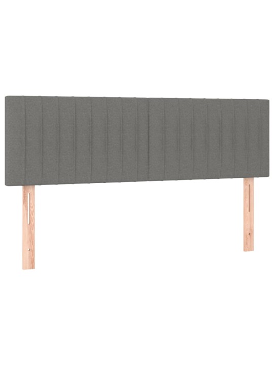 Gultas galvgalis ar LED, 144x5x78/88 cm, tumši pelēks audums