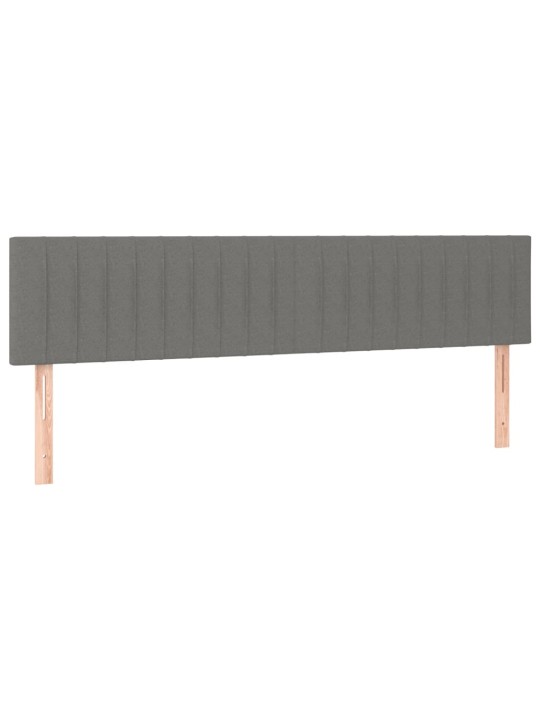 Gultas galvgalis ar led, 200x5x78/88 cm, tumši pelēks audums
