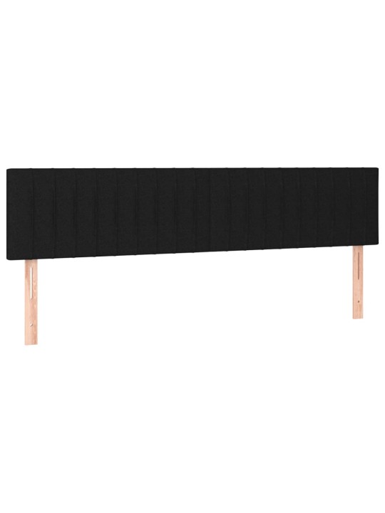 Gultas galvgalis ar led, 200x5x78/88 cm, melns audums