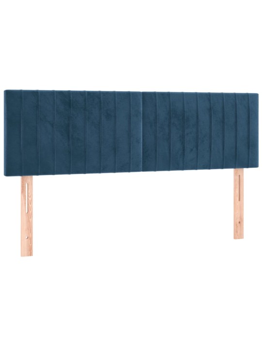 Gultas galvgalis ar LED, 144x5x78/88 cm, zils samts