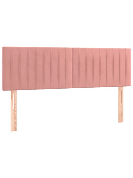 Gultas galvgalis ar led, 144x5x78/88 cm, rozā samts