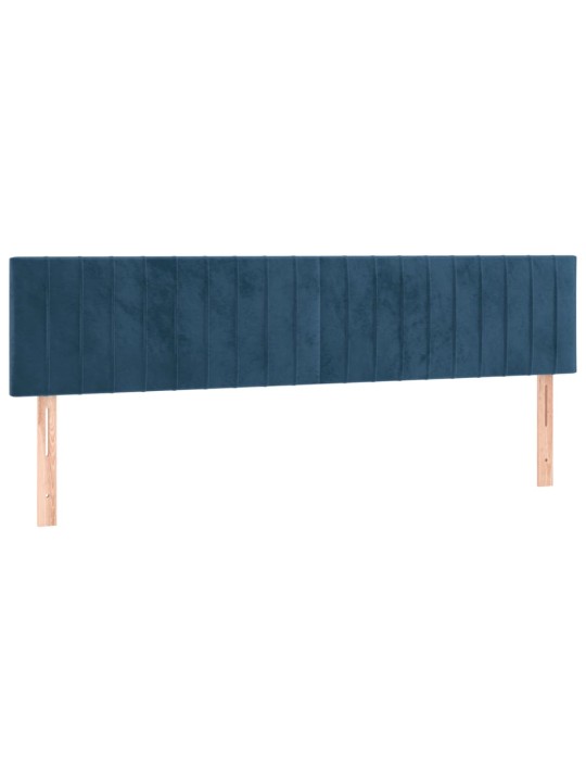 Gultas galvgalis ar LED, 160x5x78/88 cm, tumši zils samts