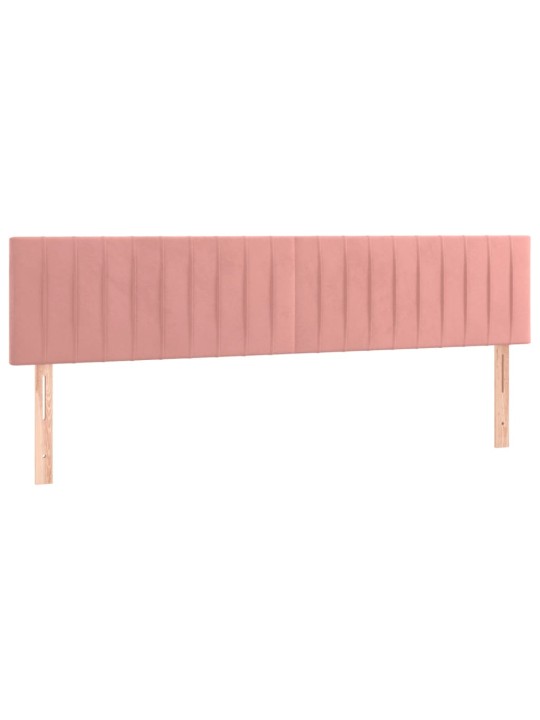 Gultas galvgalis ar LED, 160x5x78/88 cm, rozā samts