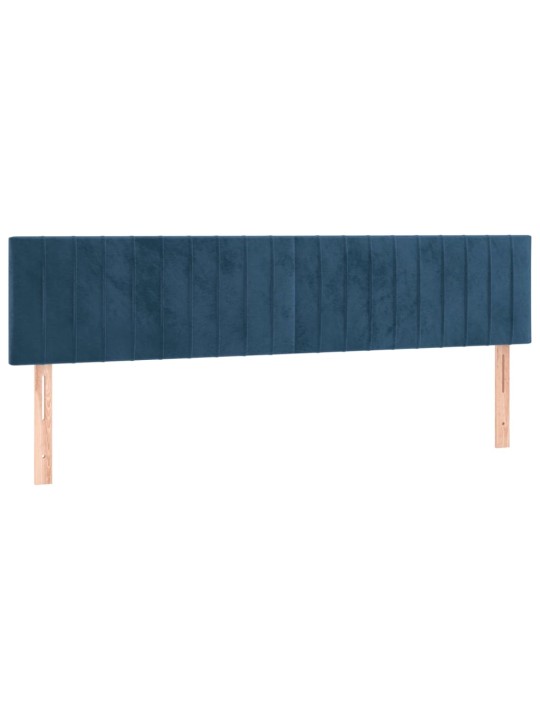 Gultas galvgalis ar led, 200x5x78/88 cm, tumši zils samts