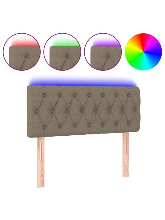 Gultas galvgalis ar led, 90x7x78/88 cm, pelēkbrūns audums
