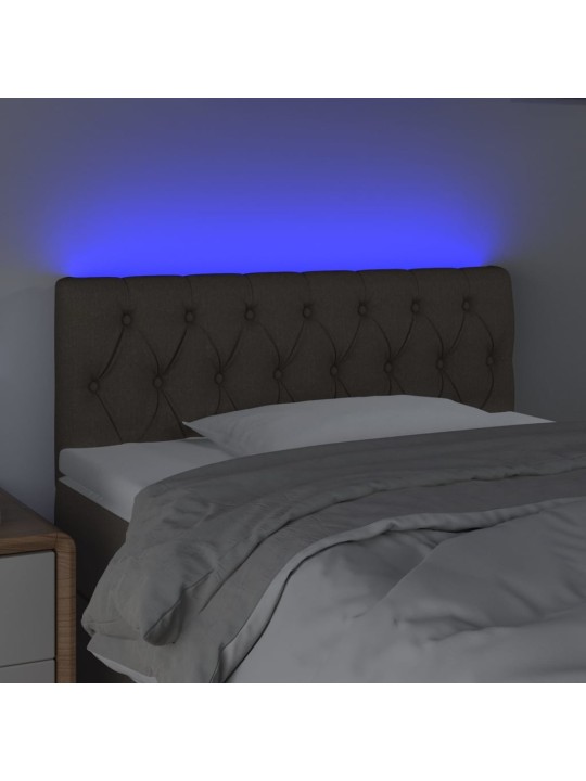 Gultas galvgalis ar LED, 100x7x78/88 cm, pelēkbrūns audums