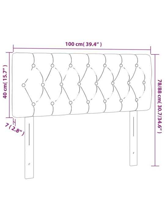 Gultas galvgalis ar LED, 100x7x78/88 cm, zils audums