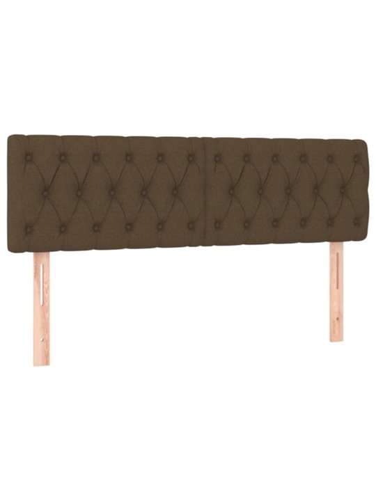 Gultas galvgalis ar LED, 160x7x78/88 cm, tumši brūns audums