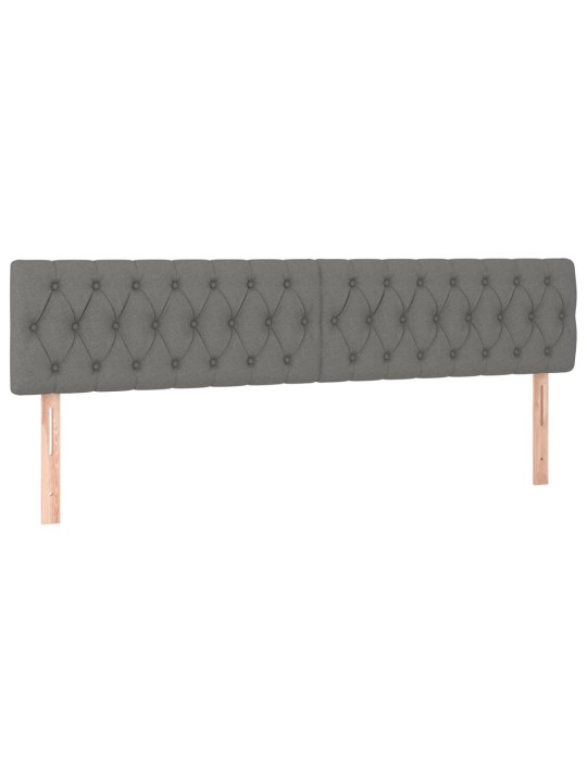 Gultas galvgalis ar led, 200x7x78/88 cm, tumši pelēks audums