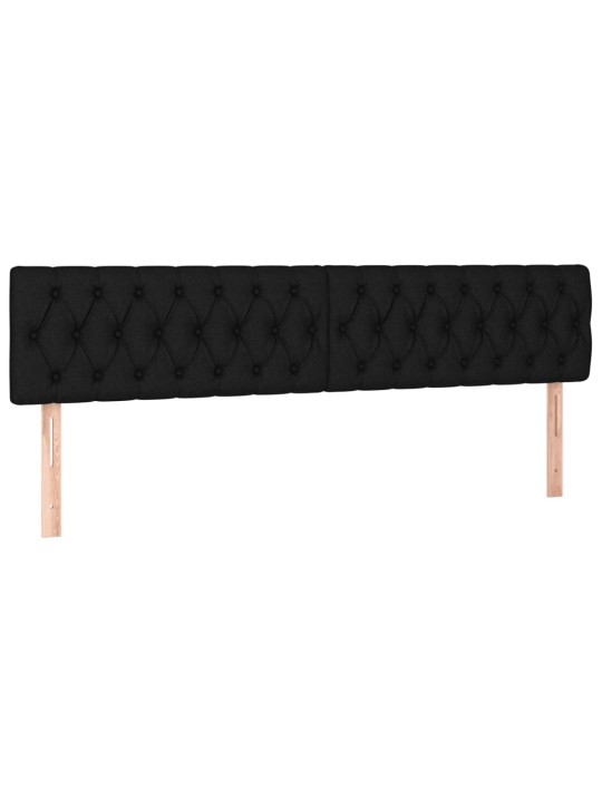 Gultas galvgalis ar led, 200x7x78/88 cm, melns audums