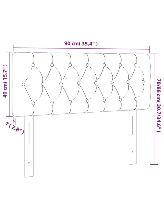 Gultas galvgalis ar led, 90x7x78/88 cm, gaiši pelēks samts