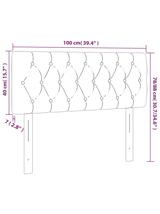 Gultas galvgalis ar LED, 100x7x78/88 cm, tumši zaļš samts