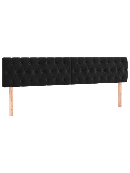 Gultas galvgalis ar LED, 180x7x78/88 cm, melns samts