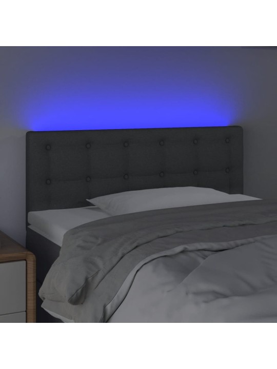 Gultas galvgalis ar led, 80x5x78/88 cm, tumši pelēks audums