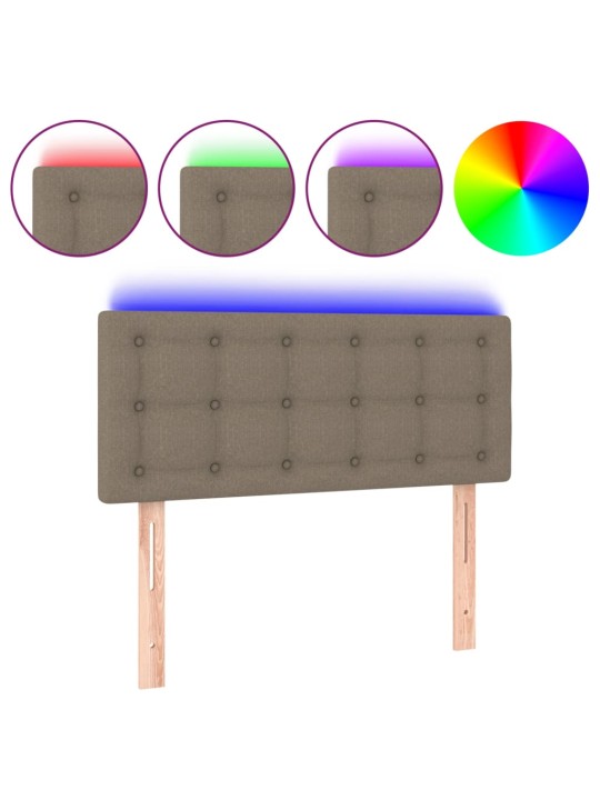 Gultas galvgalis ar led, 80x5x78/88 cm, pelēkbrūns audums