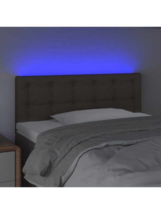 Gultas galvgalis ar led, 80x5x78/88 cm, pelēkbrūns audums
