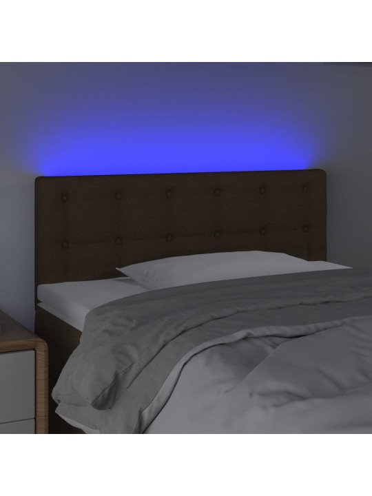 Gultas galvgalis ar led, 90x5x78/88 cm, tumši brūns audums