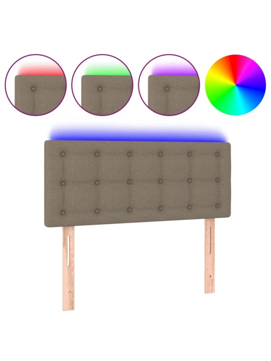 Gultas galvgalis ar LED, 100x5x78/88 cm, pelēkbrūns audums