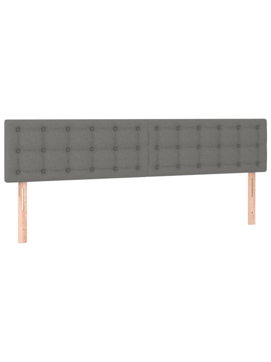 Gultas galvgalis ar led, 180x5x78/88 cm, tumši pelēks audums