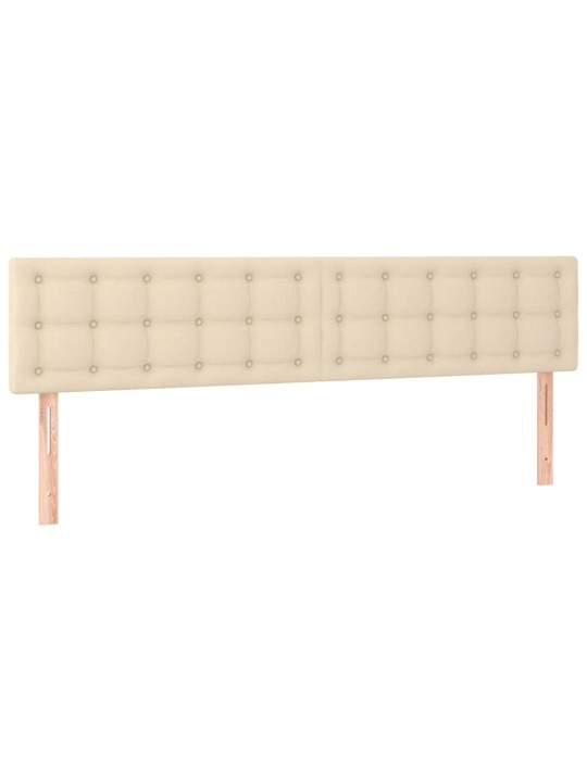 Gultas galvgalis ar LED, 180x5x78/88 cm, krēmkrāsas audums