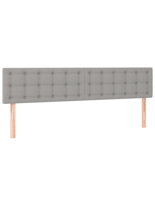 Gultas galvgalis ar led, 200x5x78/88 cm, gaiši pelēks audums