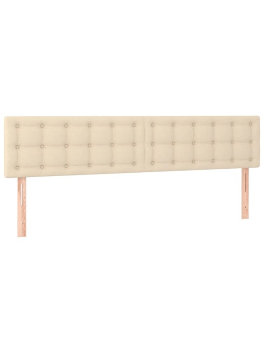 Gultas galvgalis ar led, 200x5x78/88 cm, krēmkrāsas audums