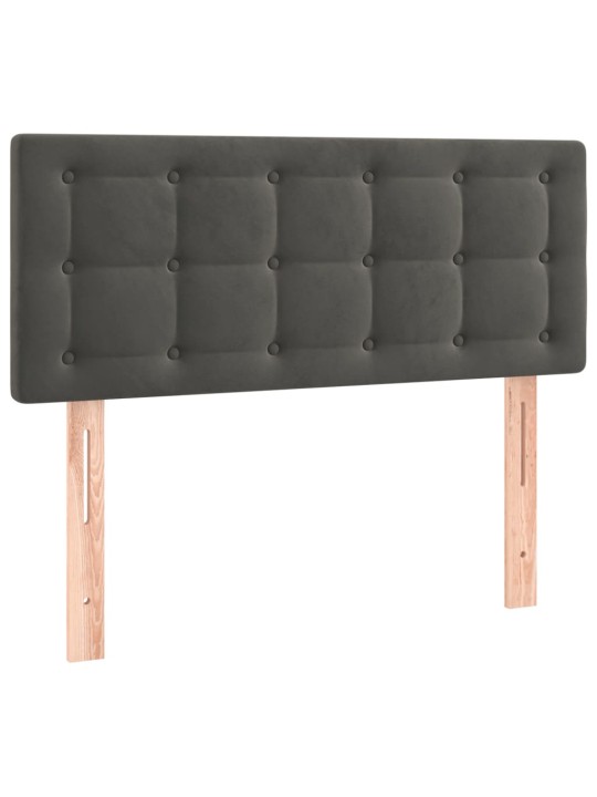 Gultas galvgalis ar led, 80x5x78/88 cm, tumši pelēks samts