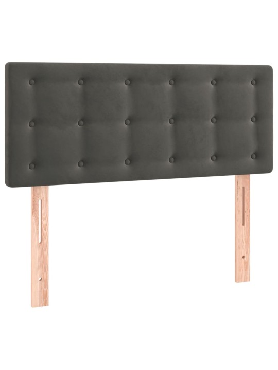 Gultas galvgalis ar led, 90x5x78/88 cm, tumši pelēks samts