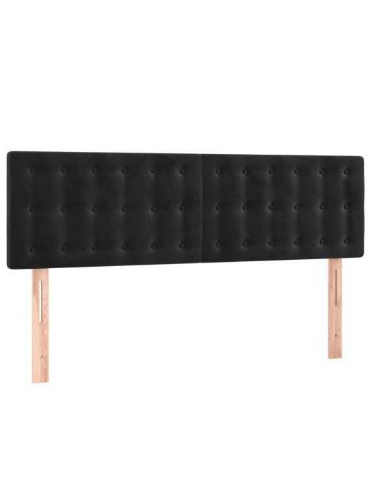 Gultas galvgalis ar LED, 144x5x78/88 cm, melns samts