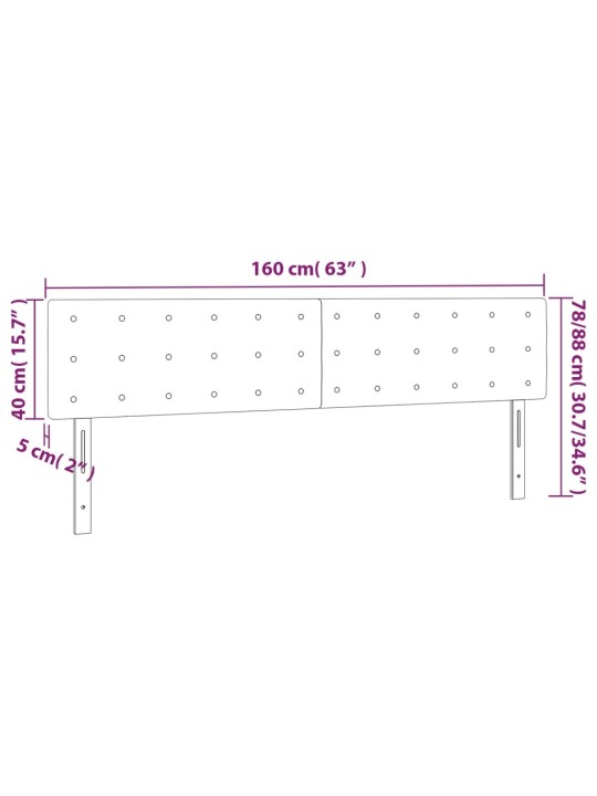 Gultas galvgalis ar LED, 160x5x78/88 cm, gaiši pelēks samts