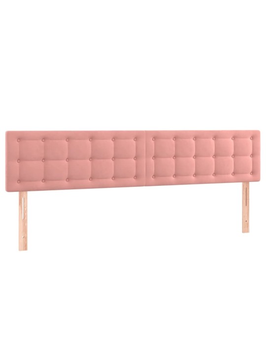 Gultas galvgalis ar LED, 160x5x78/88 cm, rozā samts