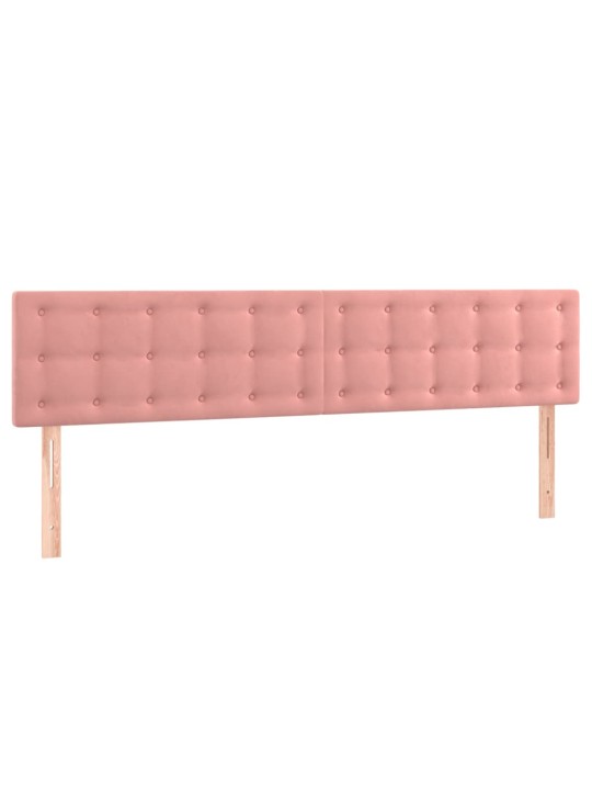 Gultas galvgalis ar LED, 180x5x78/88 cm, rozā samts