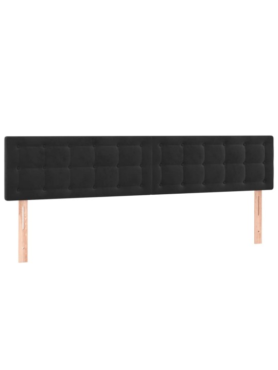 Gultas galvgalis ar led, 200x5x78/88 cm, melns samts
