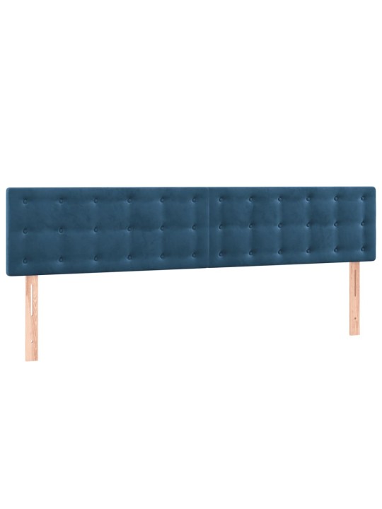 Gultas galvgalis ar led, 200x5x78/88 cm, tumši zils samts