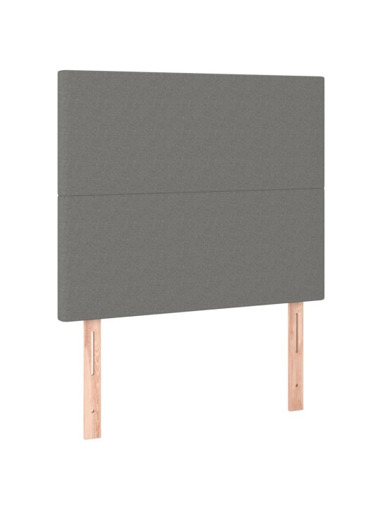 Gultas galvgalis ar led, 90x5x118/128 cm, tumši pelēks audums