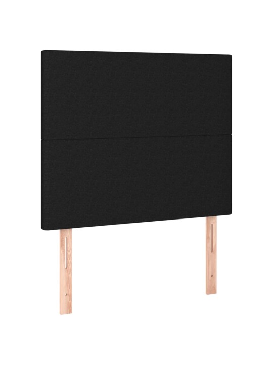 Gultas galvgalis ar led, 90x5x118/128 cm, melns audums