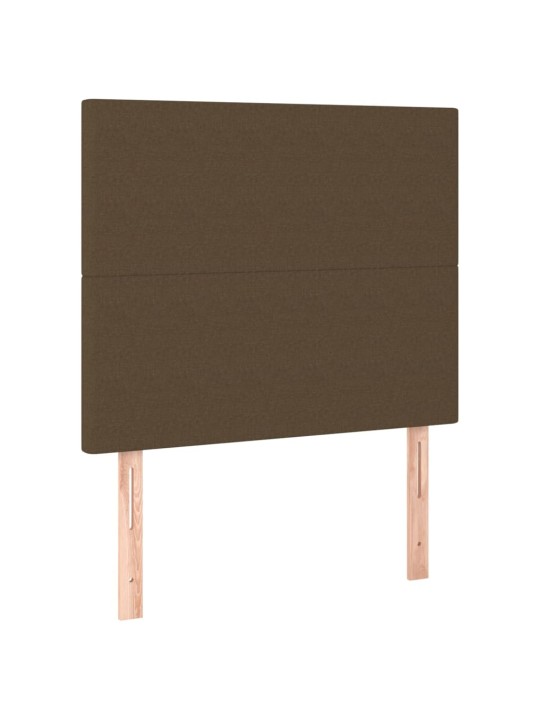 Gultas galvgalis ar led, 90x5x118/128 cm, tumši brūns audums