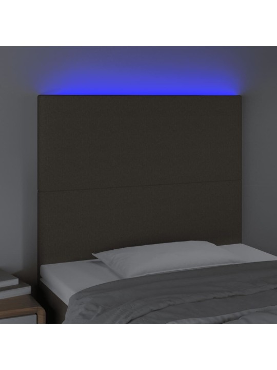 Gultas galvgalis ar led, 90x5x118/128 cm, pelēkbrūns audums