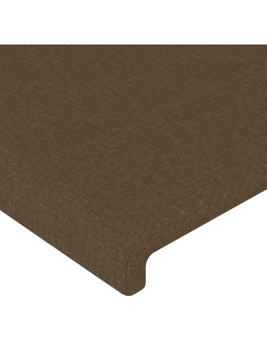 Gultas galvgalis ar LED, 100x5x118/128 cm, tumši brūns audums
