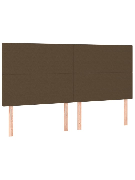 Gultas galvgalis ar LED, 180x5x118/128 cm, tumši brūns audums